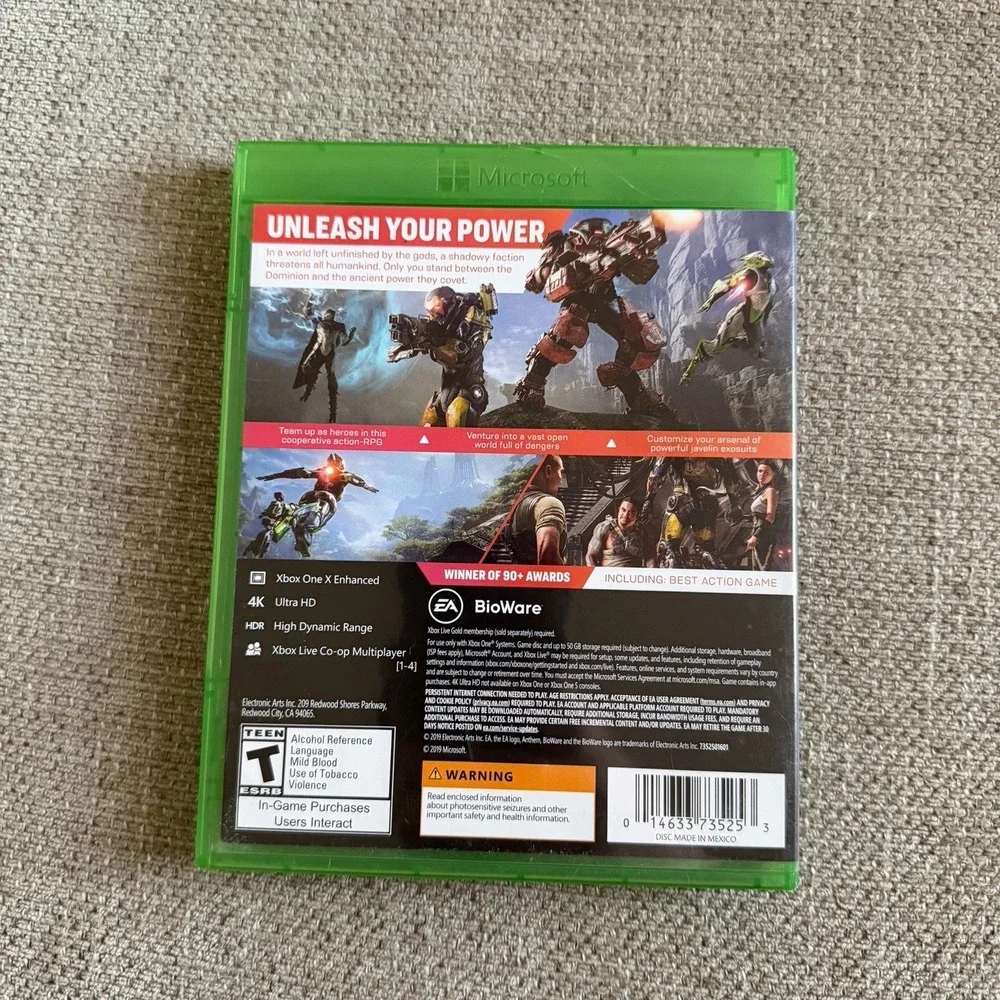 Anthem Xbox One Game Complete w Case & Disc BioWare EA
